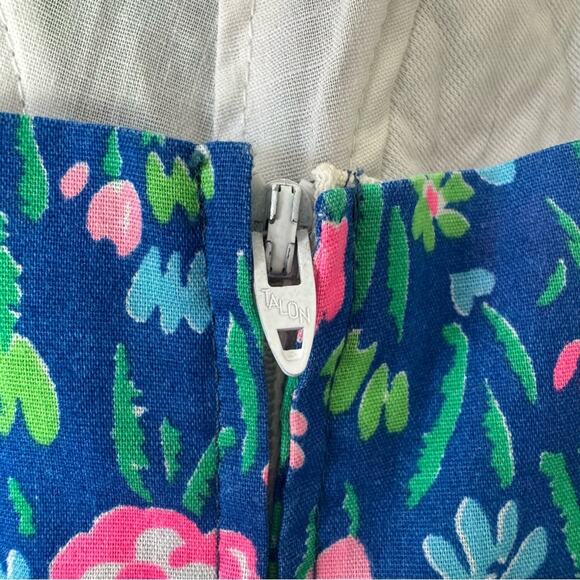 Vintage Seawaves Blue & Pink Floral Swimsuit Romper Size 8 - Picture 4 of 9